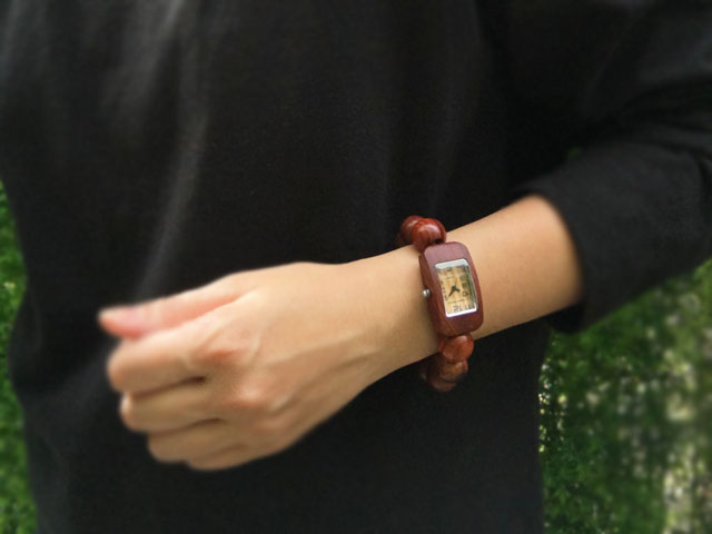 TENSEテンス数珠Juzuブレスレットモデル木製腕時計