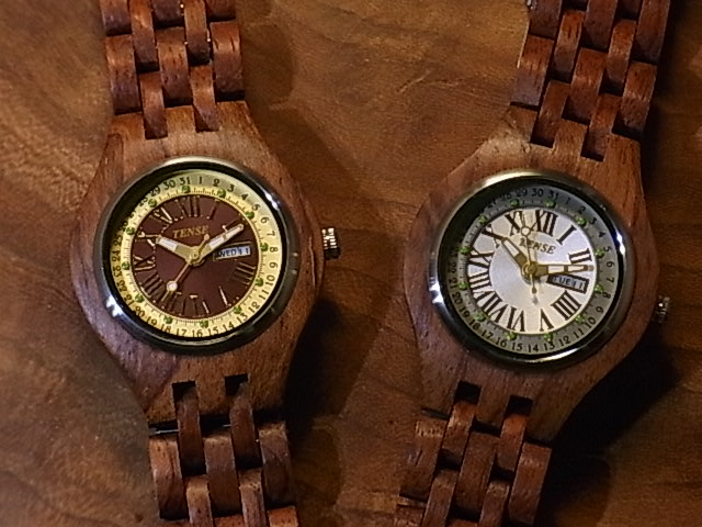 レディースTENSE社機械式木製腕時計