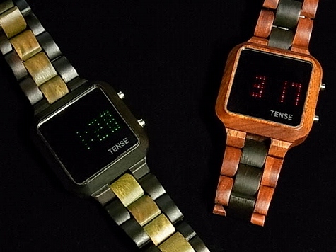 TENSEテンスデジタルモデル木製腕時計