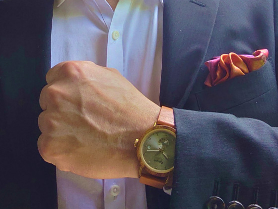 TENSEテンスハドソンW&Sハイブリッドイタリアンレザーベルトモデル木製腕時計